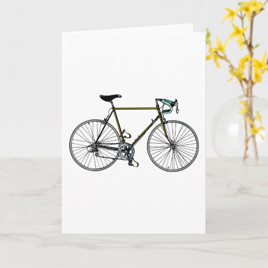 自転車の挨拶状 カード (黄色い花)