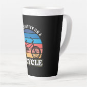 自転車の方が命が好い カフェラテマグ (右アングル)