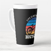 自転車の方が命が好い カフェラテマグ (左アングル)