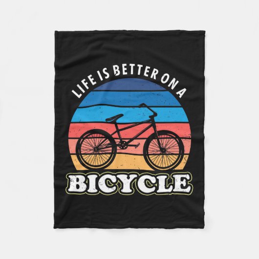 自転車の方が命が好い フリースブランケット (正面)