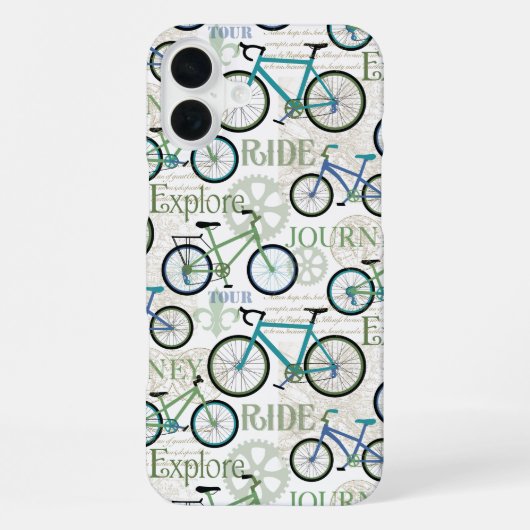 自転車の旅 ブルー iPhoneケース (裏面)