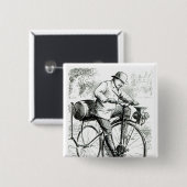 自転車の最初の頃をからかう漫画 缶バッジ (正面&裏面)