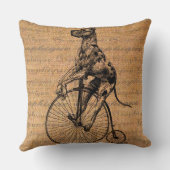 自転車の枕のヴィンテージ犬 クッション (裏面)