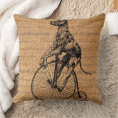 自転車の枕のヴィンテージ犬 クッション (ブランケット)