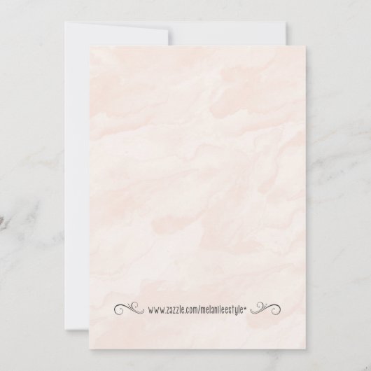 自転車の水彩画のブライダルシャワーの招待状 招待状 (裏面)