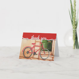 自転車の油絵のサンキューカード サンキューカード