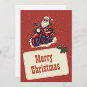 自転車の漫画に乗るサンタクロース シーズンカード (正面/裏面)