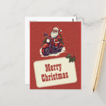 自転車の漫画に乗るサンタクロース