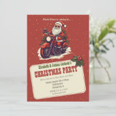 自転車の漫画に乗るサンタクロース 招待状 (スタンド正面)