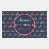 自転車の漫画 長方形シール (正面)