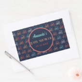 自転車の漫画 長方形シール (封筒)