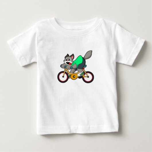 自転車の猫 ベビーTシャツ (正面)