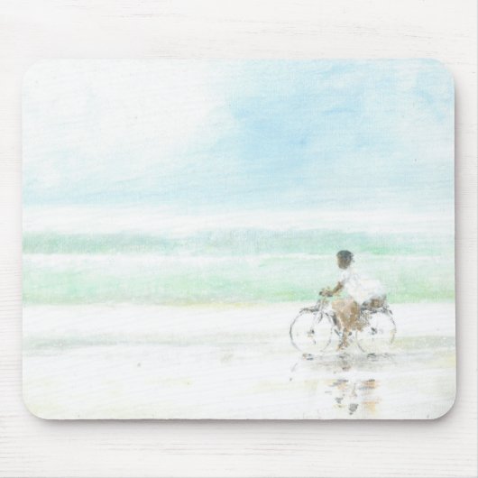 自転車の男の子 マウスパッド (正面)