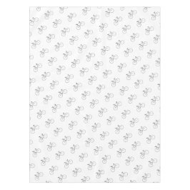 自転車の白クラシック色のエレガント模様 テーブルクロス