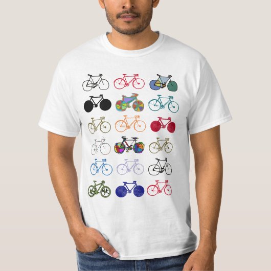 自転車の組カラフル Tシャツ (正面)