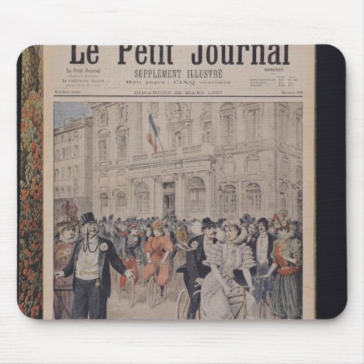 自転車の結婚式 マウスパッド (正面)