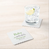 自転車の緑のベビースシャワー ペーパーコースター (インサイチュ)