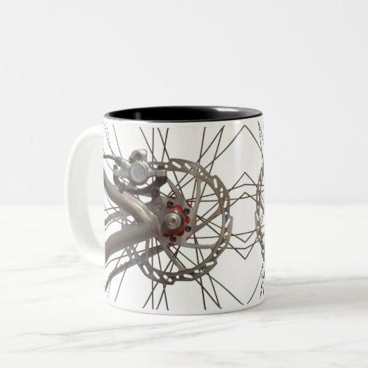 自転車の背部車輪が付いているコーヒー・マグ ツートーンマグカップ (正面左)