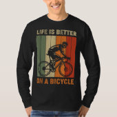 自転車の自転車の方が生活サイクリングが良い Tシャツ (正面)