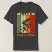 自転車の自転車の方が生活サイクリングが良い Tシャツ (デザイン正面)