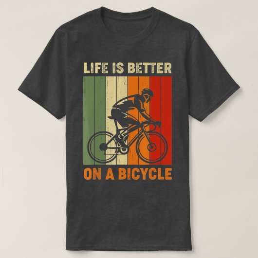 自転車の自転車の方が生活サイクリングが良い Tシャツ (デザイン正面)