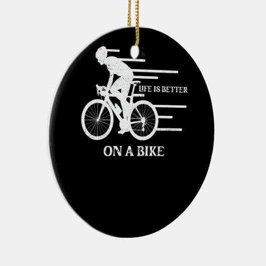 自転車の自転車サイクリストBのサイクリングの方が生活がいい セラミックオーナメント (右)
