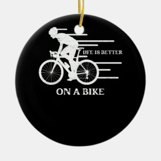 自転車の自転車サイクリストBのサイクリングの方が生活がいい セラミックオーナメント