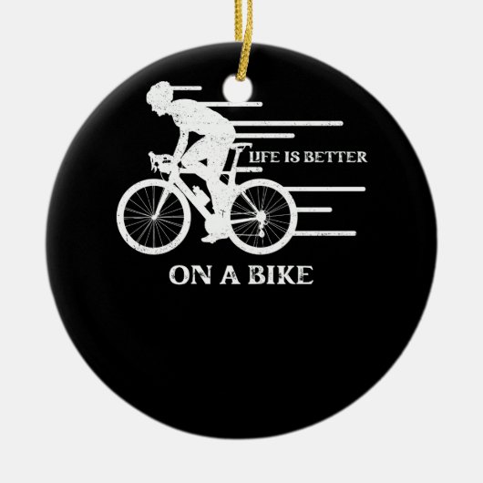 自転車の自転車サイクリストBのサイクリングの方が生活がいい セラミックオーナメント (正面)