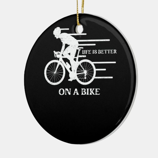 自転車の自転車サイクリストBのサイクリングの方が生活がいい セラミックオーナメント (左)