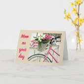 自転車の花と愛**母の日** カード (黄色い花)