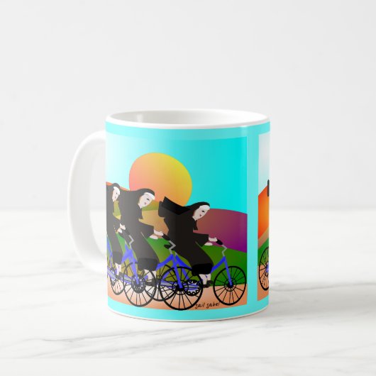 自転車の芸術のギフトの尼僧 コーヒーマグカップ (正面左)