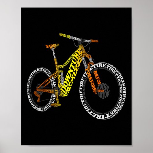 自転車の解剖学 マウンテンバイク MTB パーツ 楽しいバイク ポスター (正面)