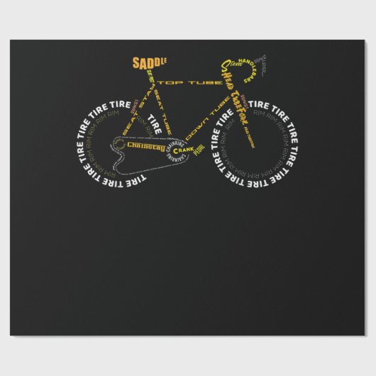 自転車の解   剖かわいいサイクリングはライフギフト ラッピングペーパー (フラット)