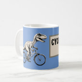 自転車の誕生日サイクリストDinoの恐竜 コーヒーマグカップ (正面左)