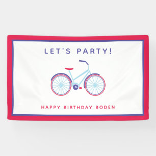 自転車の誕生日パーティーカスタムレッドブルー 横断幕