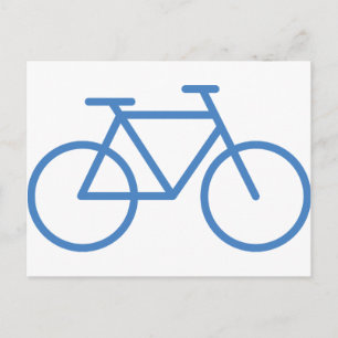 自転車の青いアイコン ポストカード