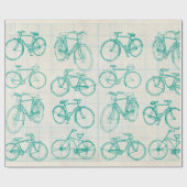 自転車の青写真のデザインの包装紙 ラッピングペーパー (フラット)