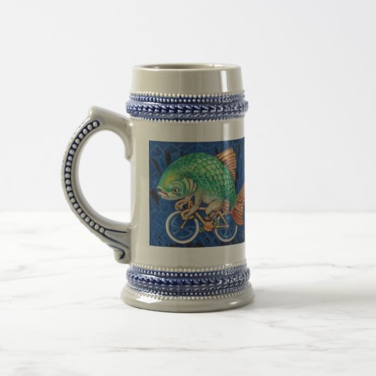 自転車の魚(かヒップスターのように)飲んで下さい ビールジョッキ (左)
