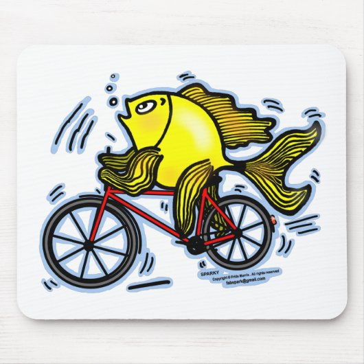 自転車の魚(バイク) マウスパッド (正面)