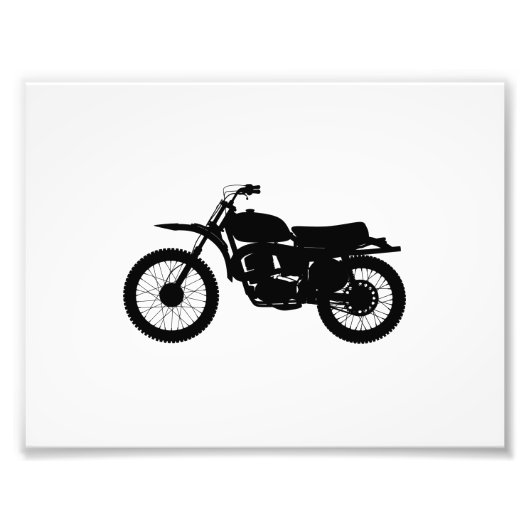 自転車の黒いシルエット - 背景色をお選びください フォトプリント            (正面)
