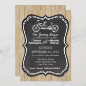 自転車の黒板スタイル素朴カントリータイポグラフィ 招待状 (正面/裏面)