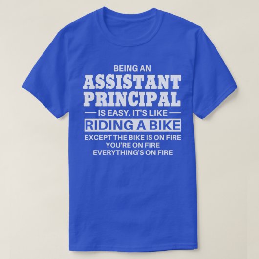 自転車のTシャツに乗クラシックる助手の校長 Tシャツ (デザイン正面)