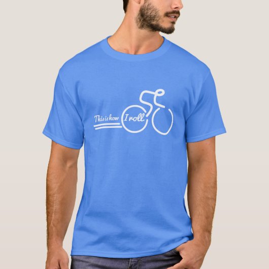 自転車のTシャツ転がをサイクリングのスローガンに使う Tシャツ (正面)