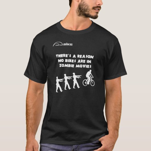 自転車のTシャツ-バイクはゾンビ映画の推論しません Tシャツ (正面)