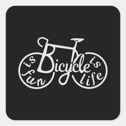 自転車はおもしろい、自転車は生命である スクエアシール (正面)