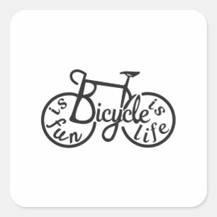 自転車はおもしろい、自転車は生命である スクエアシール
