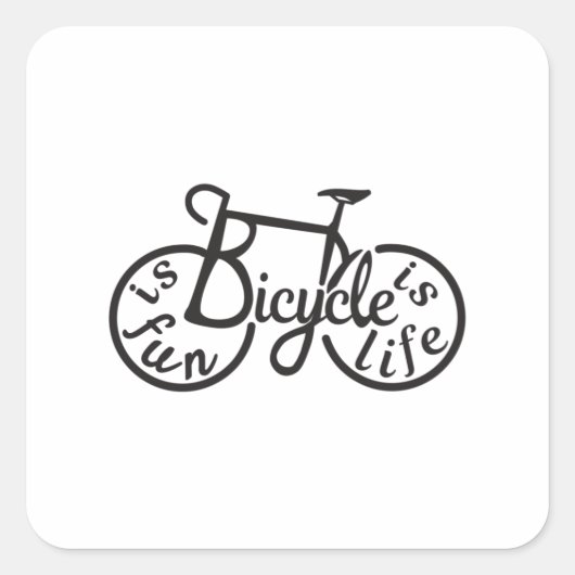 自転車はおもしろい、自転車は生命である スクエアシール (正面)