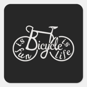 自転車はおもしろい、自転車は生命 スクエアシール