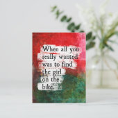 自転車はがきの女の子 ポストカード (スタンド正面)