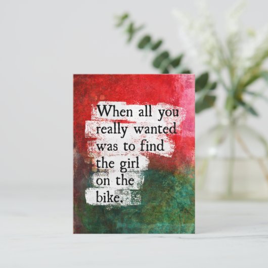 自転車はがきの女の子 ポストカード (スタンド正面)